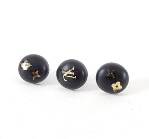 Louis Vuitton Trio of Logo Wood Stud Earrings