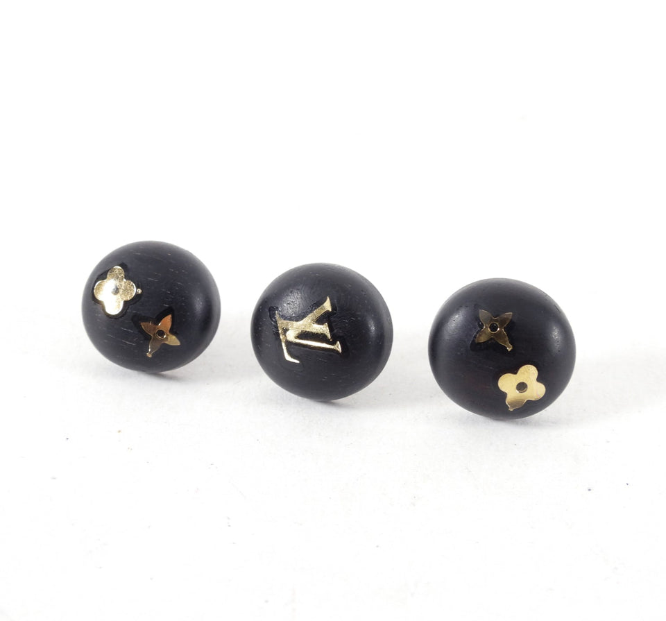 Louis Vuitton Trio of Logo Wood Stud Earrings