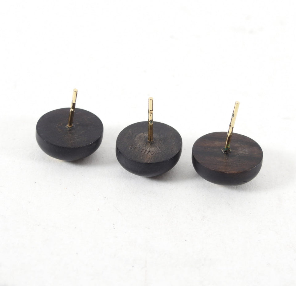 Louis Vuitton Trio of Logo Wood Stud Earrings