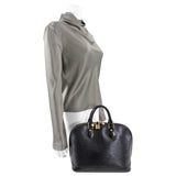 Louis Vuitton Black Epi Alma PM Domed Bag