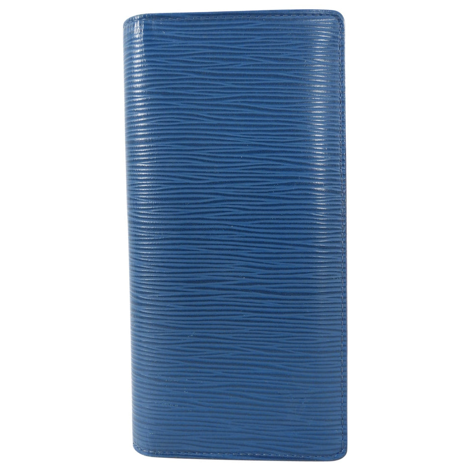 Louis Vuitton Blue Epi leather Brazza Bifold Long Wallet