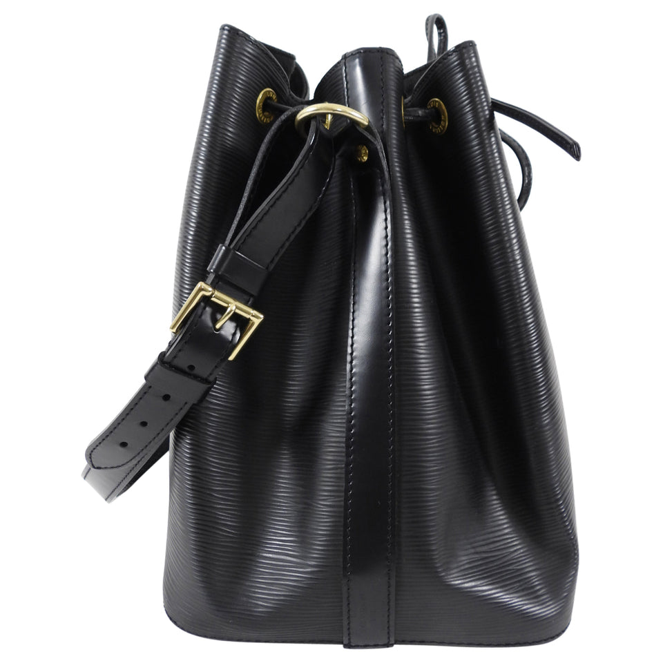 Louis Vuitton Black Epi Leather Noe PM Drawstring Bag