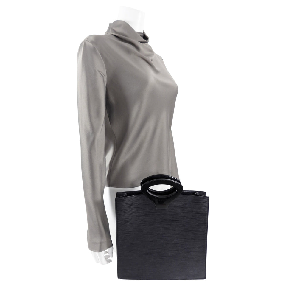 Louis Vuitton Vintage 1999 Black Epi Ombre Small Square Tote Bag