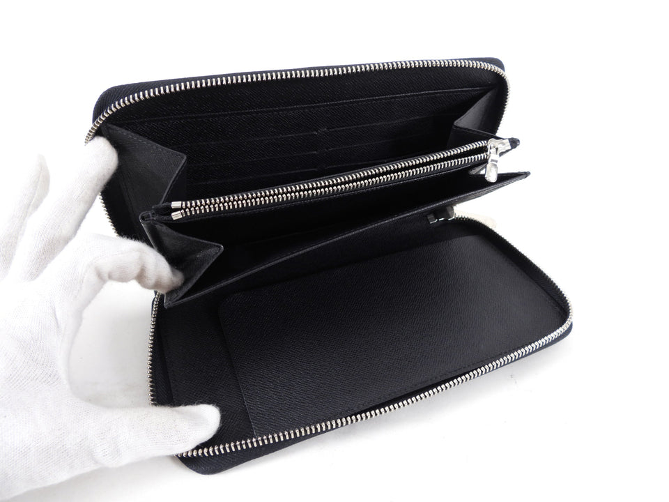 Louis Vuitton Epi Electric Black Zippy Continental Organizer Wallet