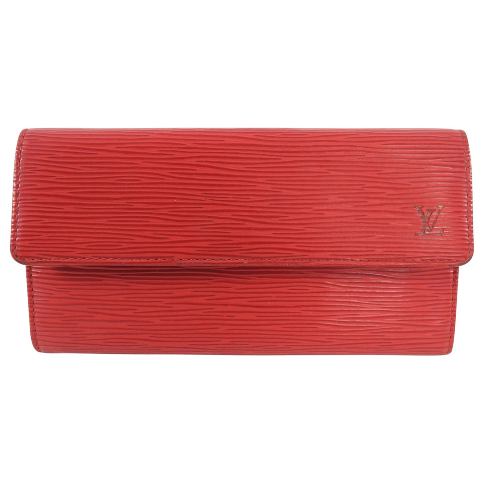 Louis Vuitton Red Epi Leather Continental Snap Wallet