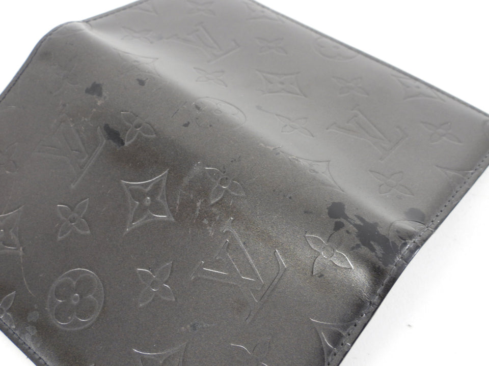 Louis Vuitton Grey Monogram Vernis Slim Vertical Wallet
