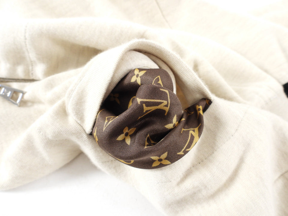 Louis Vuitton Light Beige Monogram Silk Hoodie - S (4/6)