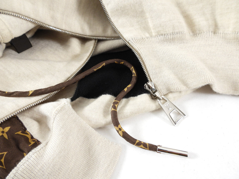 Louis Vuitton Light Beige Monogram Silk Hoodie - S (4/6)