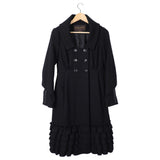 Louis Vuitton Marc Jacobs Black Wool Coat with Ruffle - FR40