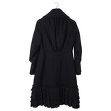 Louis Vuitton Marc Jacobs Black Wool Coat with Ruffle - FR40