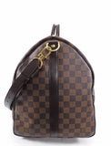 Louis Vuitton Damier Ebene Keepall 55 Bandouliere Travel Duffle Bag