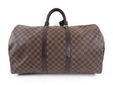 Louis Vuitton Damier Ebene Keepall 55 Bandouliere Travel Duffle Bag