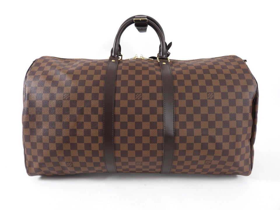 Louis Vuitton Damier Ebene Travel Duffle Bag Keepall 55