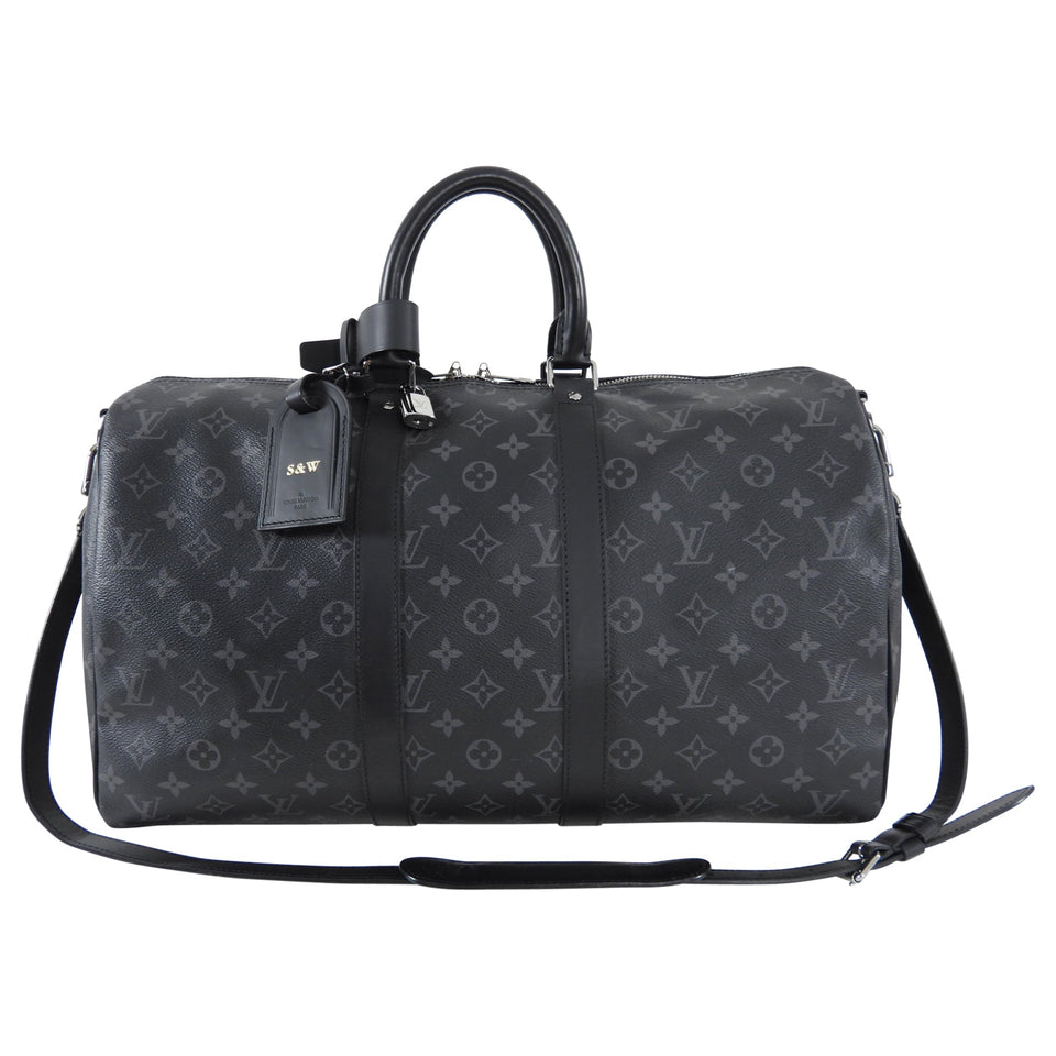 Louis Vuitton Monogram Eclipse Keepall Bandouliere 45 Duffle Bag