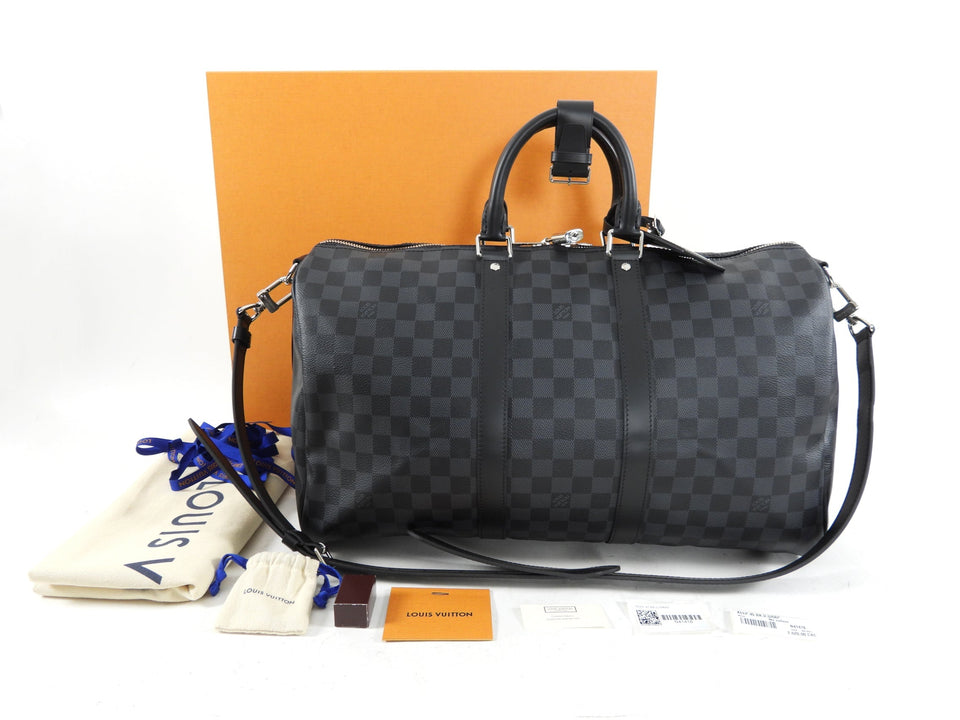Louis Vuitton Damier Graphite Keepall 45 Bandouliere Duffle Bag