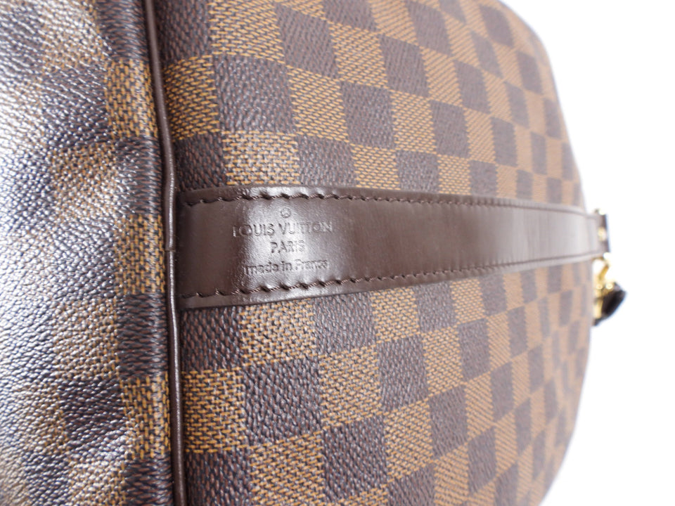 Louis Vuitton Damier Ebene Keepall 55 Bandouliere Travel Duffle Bag