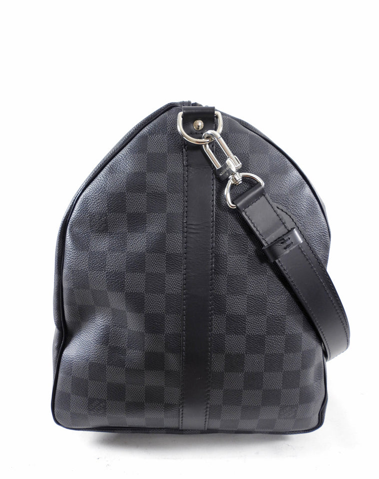 Louis Vuitton Damier Graphite Keepall Bandouliere 55 Travel Duffle Bag