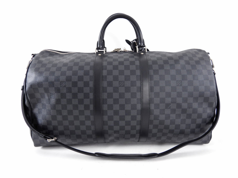 Louis Vuitton Damier Graphite Keepall Bandouliere 55 Travel Duffle Bag