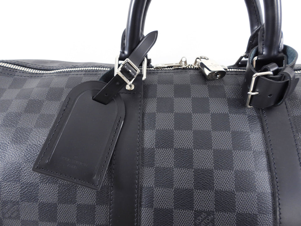 Louis Vuitton Damier Graphite Keepall Bandouliere 55 Travel Duffle Bag