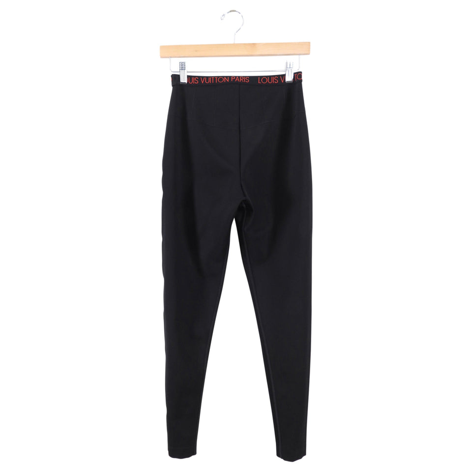 Louis Vuitton Black and Red Logo Leggings - 38 (S)