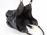 Louis Vuitton Black Mahina Leather Hobo XL
