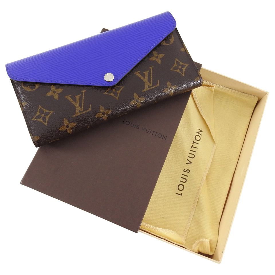 Louis Vuitton Mary Lou Epi Blue and Monogram Trifold Wallet