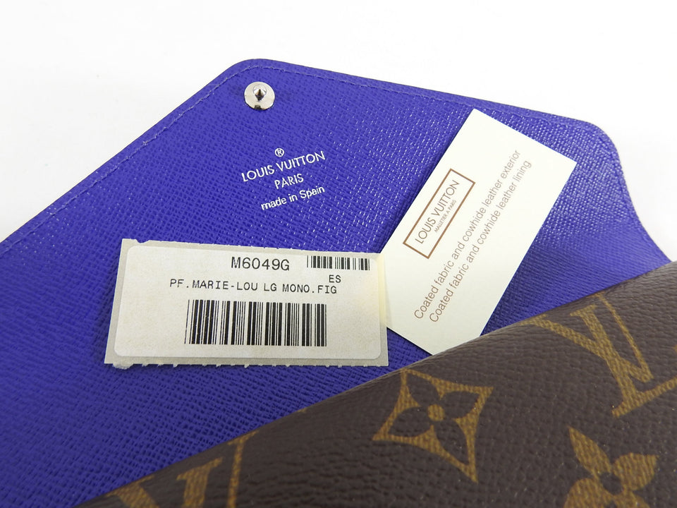 Louis Vuitton Mary Lou Epi Blue and Monogram Trifold Wallet