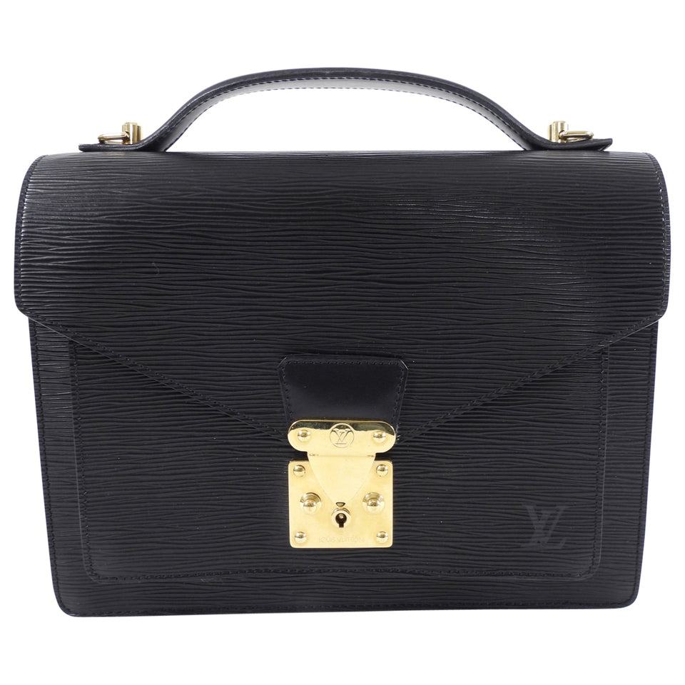 Louis Vuitton Vintage Black Epi Monceau Book Bag