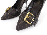 Louis Vuitton Vintage 2006 Brown Monogram Gold Buckle Pumps - 36.5