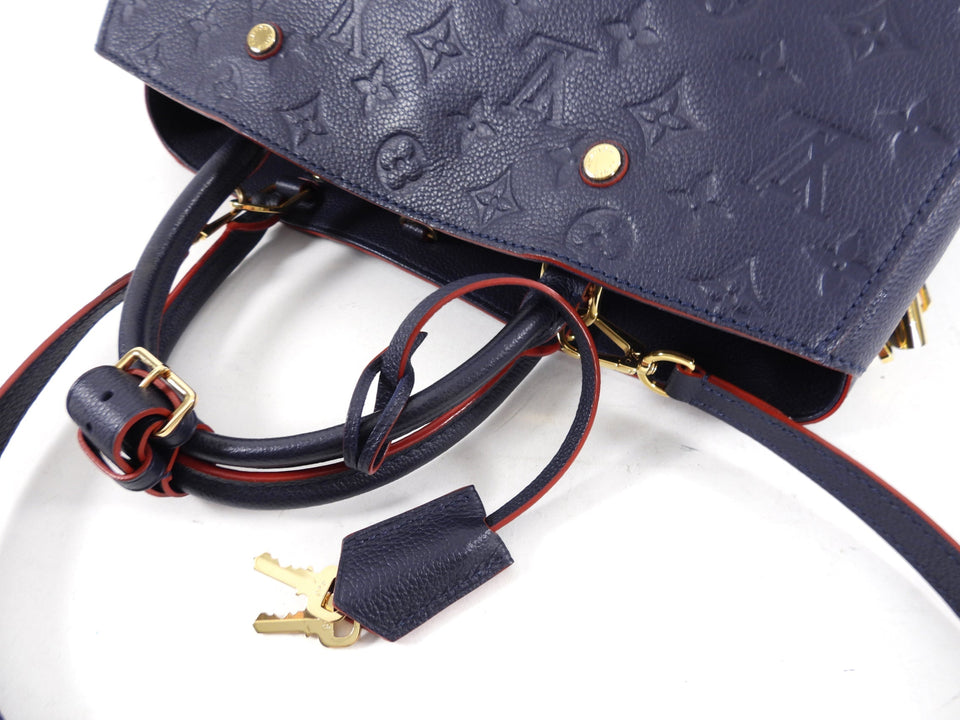 Louis Vuitton Navy and Red Monogram Empreinte Montagne MM Bag