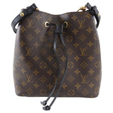 Louis Vuitton Monogram Canvas Black Leather Neo Noe MM Bag