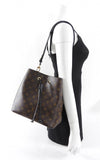 Louis Vuitton Monogram Canvas Black Leather Neo Noe MM Bag
