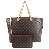 Louis Vuitton Monogram Neverfull GM Large Tote Bag and Pouch