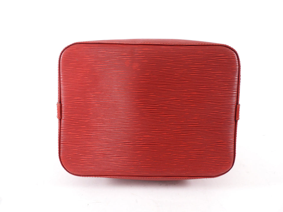Louis Vuitton Vintage 1995 Red Epi Leather Noe MM Bucket Bag