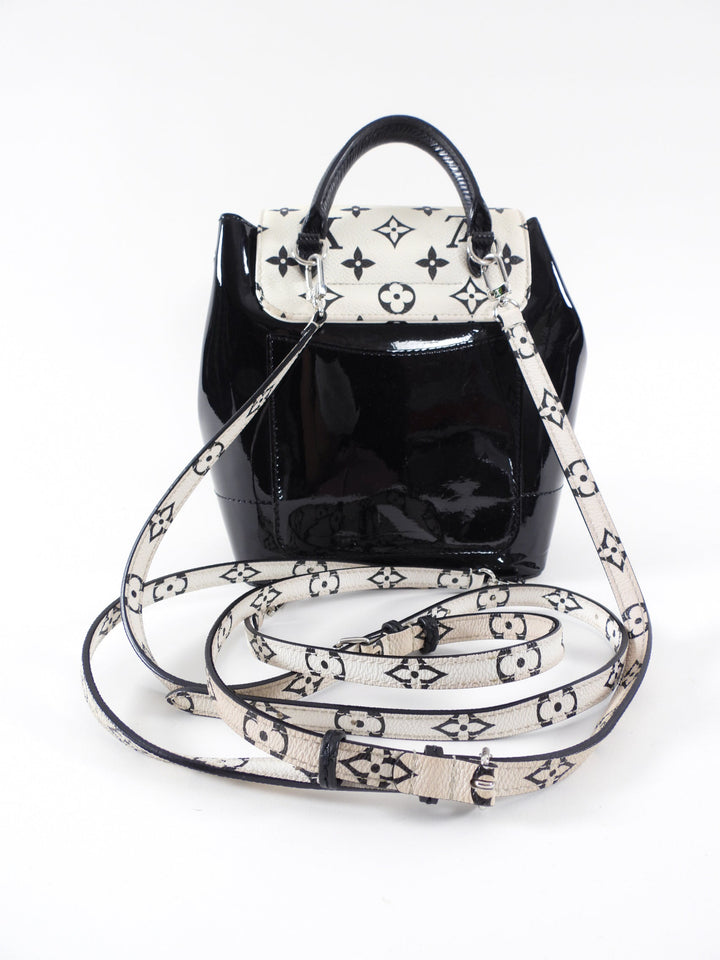 Louis Vuitton Black and White Patent Hot Springs Backpack