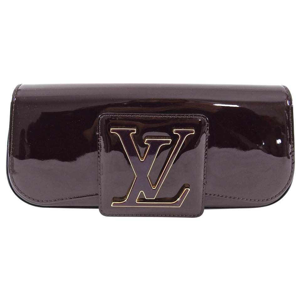 Louis Vuitton Vernis Amarante Patent Logo Sobe Clutch Bag