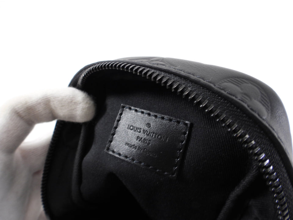Louis Vuitton Black Empreinte Leather Double Phone Pouch Bag