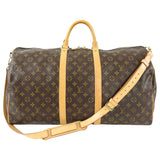 Louis Vuitton Monogram Canvas Keepall Bandouliere 55 Travel Duffle Bag