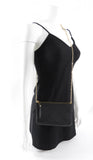 Louis Vuitton Black Empreinte Leather Double Zip Pochette Chain Bag