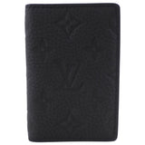 Louis Vuitton Black Monogram Shadow Empreinte Pocket Organizer Wallet