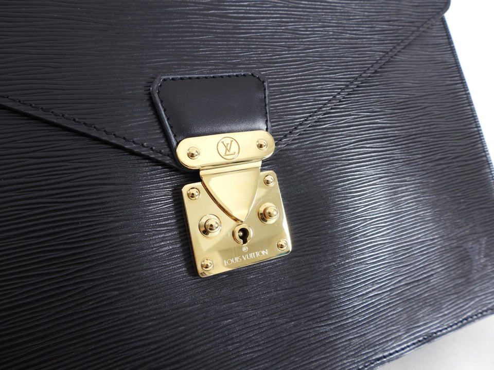 Louis Vuitton Vintage 1990 Black Epi Porte Document Senateur Portfolio