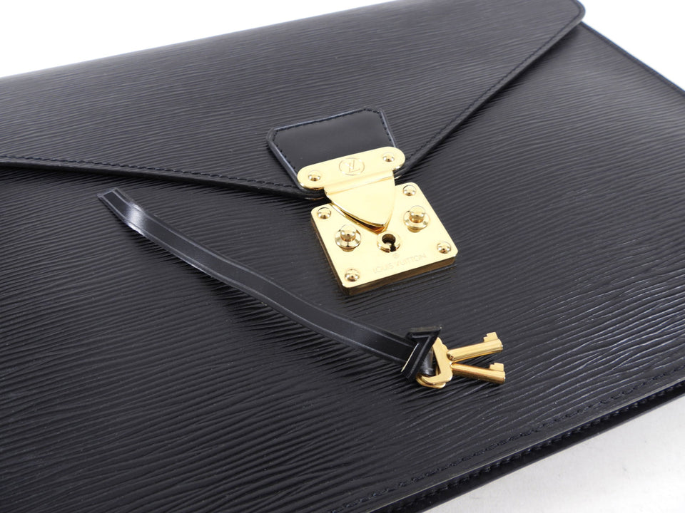 Louis Vuitton Vintage 1990 Black Epi Porte Document Senateur Portfolio