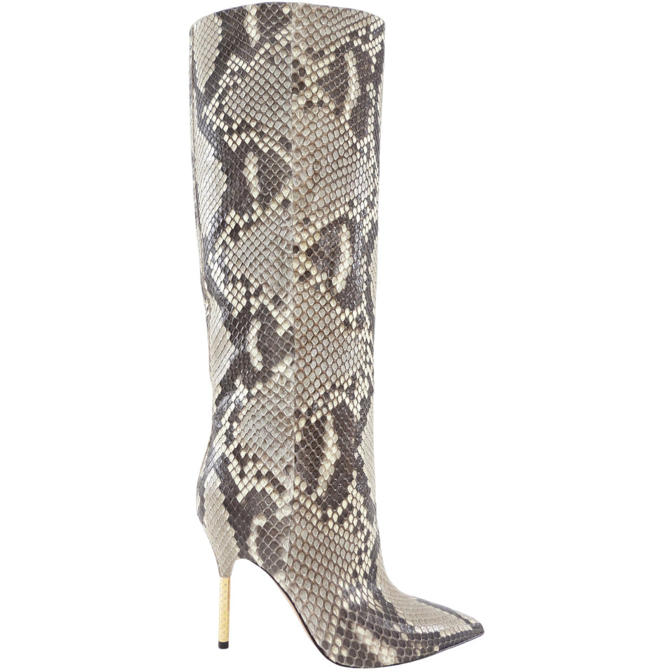 Louis Vuitton Limited Edition Tall Python Gold Heel Boots - 7 / 7.5