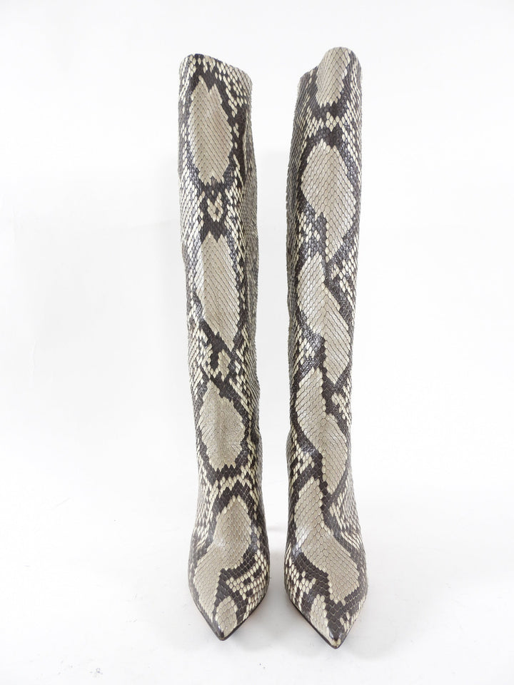 Louis Vuitton Limited Edition Tall Python Gold Heel Boots - 7 / 7.5