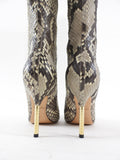 Louis Vuitton Limited Edition Tall Python Gold Heel Boots - 7 / 7.5