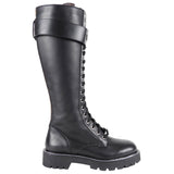 Louis Vuitton Black Leather and Monogram Territory Tall Lace Up Ranger Boot - 37 