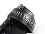 Louis Vuitton Black Leather and Monogram Territory Tall Lace Up Ranger Boot - 37 