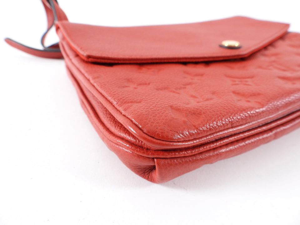 Louis Vuitton Red Empreinte Leather Twice Crossbody Bag