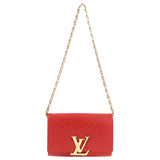 Louis Vuitton Red Leather Airy V Pochette Louise Chain Strap Bag