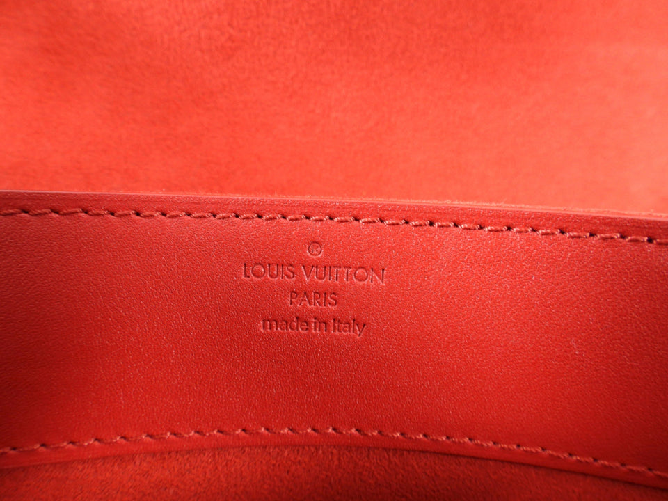Louis Vuitton Red Leather Airy V Pochette Louise Chain Strap Bag